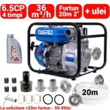 Motopompa benzina 4timpi 6.5CP + furtun 20m cu conectori 2 toli +ulei motor (TA551+(2))