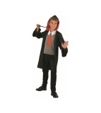 Costum de vrajitor pentru copii halat cu gluga, vesta cu cravata, pantaloni marime 110 /120 (5-6 Ani)
