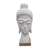 Cumpara ieftin Statueta Wevi bust Buddha alb lemn mango 17x11.5x41 cm
