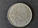 2 Reichsmark 1939 Germania B, Argint KM#93, 8g, 25mm - Moneda Argint