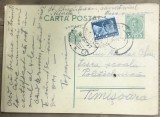 CP03 &bull; Carte postala veche Romania circulata Vijnita Bucovina 1937 catre Politehnica Timisoara, timbru 3 Lei + Aviatie 50B