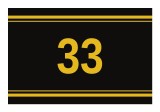 Sticker autoadeziv nr. 33 - Signetten SAFE auriu pe fundal negru