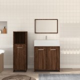 Gossi set mobilier de baie, 3 piese, stejar maro, lemn prelucrat