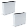 Set 2 jardiniere decorative, imitatie ratan, alb, 58x18x49.8 cm, Rato Case GartenVIP DiyLine, Prosperplast