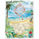 Placa metalica Happiness is a day at the beach, Nostalgic Art Merchandising
