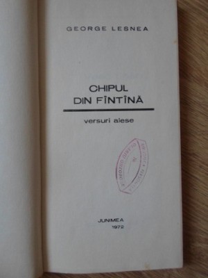 CHIPUL DIN FANTANA. VERSURI ALESE-GEORGE LESNEA-234581 foto