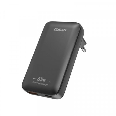 Incarcator Retea Dudao A65Q Travel, 65W, 3.25A, 1 x USB-A - 1 x USB-C, Negru foto