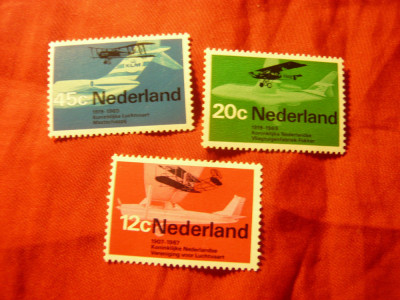 Serie Olanda 1968 - Aviatie 3 valori foto