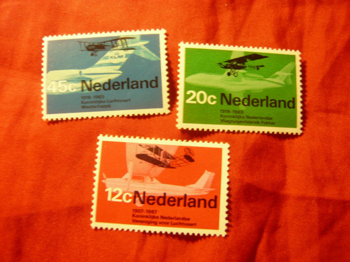 Serie Olanda 1968 - Aviatie 3 valori