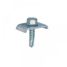 Clema fixare gard zincata 20x30 mm cu surub autoforant 6.3x25 mm