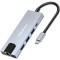 Adaptor Hub Qoltec USB-C 5&icirc;n1 | USB-C PD 100W | 2x USB | HDMI 4K | RJ45