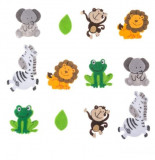Set 12 decoratiuni din fetru Animale din jungla pentru activitati crafts, Oem