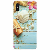 Husa silicon pentru Xiaomi Mi 8 Pro, Blue Wood Seashells Sea Star
