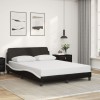 VidaXL Cadru de pat cu tăblie, negru/alb, 120x200 cm, piele ecologică 373163