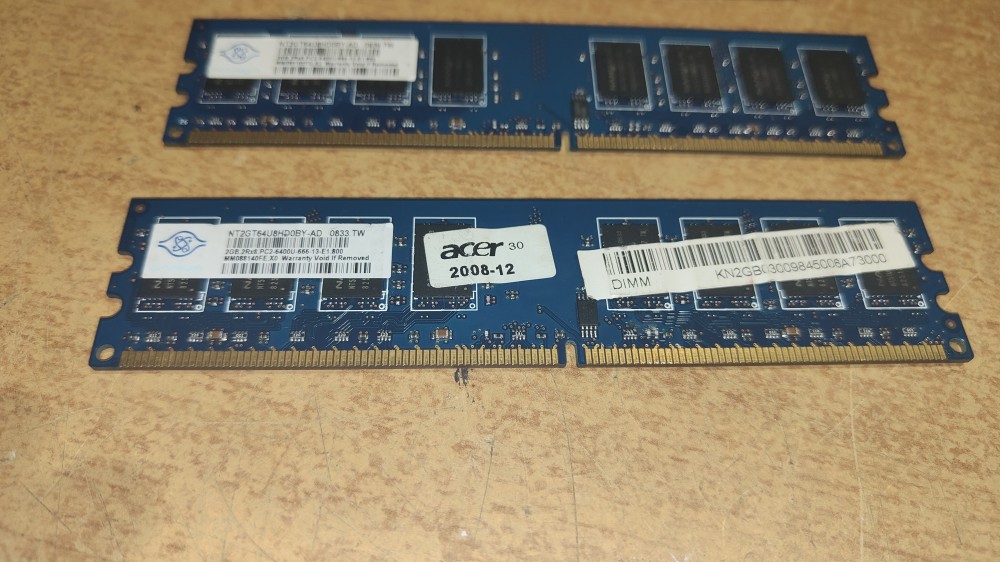 メモリー Naka2 Memorie RAM Nanya 2GB DDR2 PC-6400U 800MHz NT2GT64U8HD0BY-AD PC