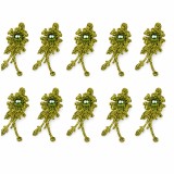 Cumpara ieftin Set 10 cleme de par verzi 5 x 2 cm, model floral metalizat, accesorii moderne pentru par, fixare ferma si confortabila