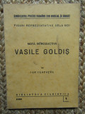 Ion Clopotel - Vasile Goldis Nota introductiva {1934}