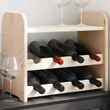 Gossi suport vinuri cu raft superior, 43x25x37 cm, lemn masiv de pin