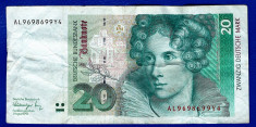 (5) BANCNOTA GERMANIA - 20 MARK 1991 (1 AUGUST 1993), PRE-EURO foto