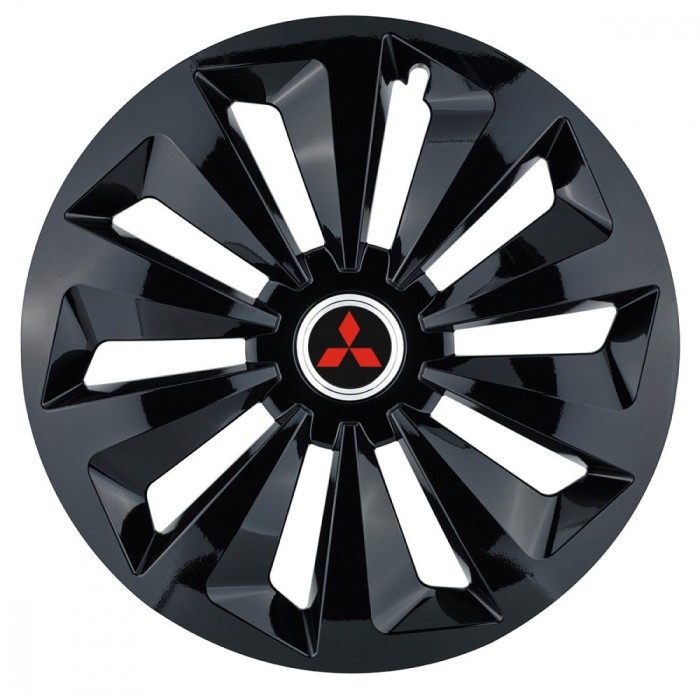 Set 4 capace roti Fox negru R15 pentru gama auto Mitsubishi