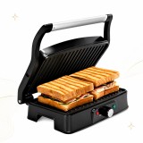 Cumpara ieftin Gratar multifunctional 4 in 1 Hitte, 1500W,Tava detasabila,Deschidere 180&deg;,Termostat reglabil,argintiu/negru