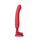 Vibrator Lovense Mission 2 cu Ventuza, App Control, Silicon, USB, Rosu, 20 cml