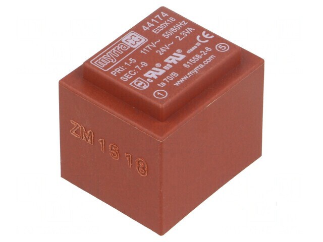 Transformator &icirc;ncapsulat 2,3VA 117VAC 24V 96mA pentru PCB