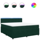 Cumpara ieftin Pat box spring cu saltea, verde inchis, 200x200 cm, catifea