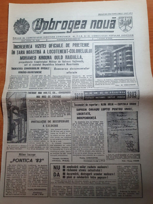 ziarul dobrogea noua 20 noiembrie 1983-art. si foto judetul constanta