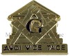 Pin Mason Avdi Vide Tace, Aliaj, Placat Aur, 12.5mm, Colectie Masonerie