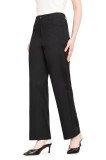 Pantaloni de costum drepti pentru femei, talie elastică, buzunare, pantaloni de birou &ndash; Negru S