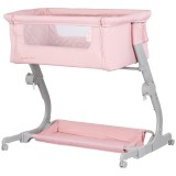 Cumpara ieftin Patut co-sleeper Chipolino Eleganza cu laterala culisanta pink marshmallow