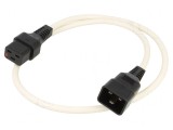 Cablu IEC C19-C20 1m cu blocare alb