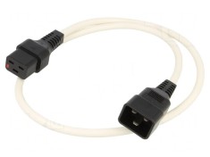 Cablu IEC C19-C20 1m cu blocare alb