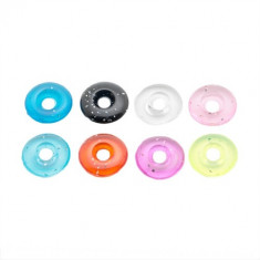 Cerc acrilic colorat, cu sclipici - pandantiv pentru piercing - Culoare: Portocaliu