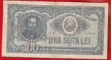 (15) BANCNOTA ROMANIA - 100 LEI 1952, REPUBLICA POPULARA ROMANA, PORTRET NICOLAE BALCESCU, SERIE ALBASTRA