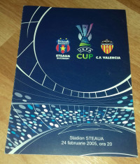Program Fotbal Steaua Valencia CF 2005 UEFA Cup bilet Romania foto