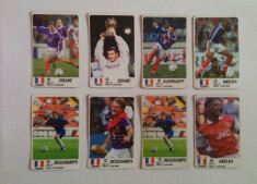 Lot 8 cartona?e fotbal - EURO 2000 - jucatori din Fran?a (Deschamps, Zidane) foto