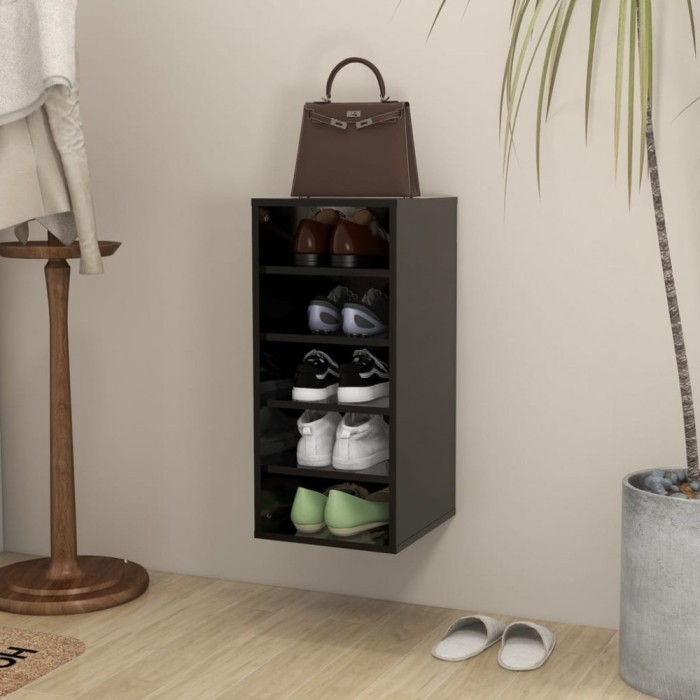 Gossi pantofar, negru, 31,5x35x70 cm, pal