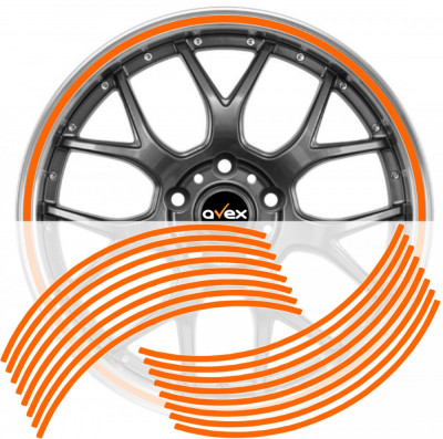 Set 16 inele din autocolant pentru jante culoare Orange Lucios AVX-DJNT-10 foto