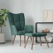 vidaXL Scaun de relaxare cu taburet, verde &icirc;nchis, catifea 328064