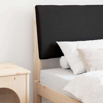 vidaXL Tăblie tapițată Negru 75 cm Lemn de pin masiv 879316 foto