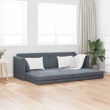 Sofa Pat 2 &icirc;n 1 Gri &Icirc;ntunecat 213x144x60 cm Catifea