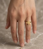 Cumpara ieftin Inel din Argint 925 Placat cu Aur Galben , zStarlight Minimal, cu Motiv Stea