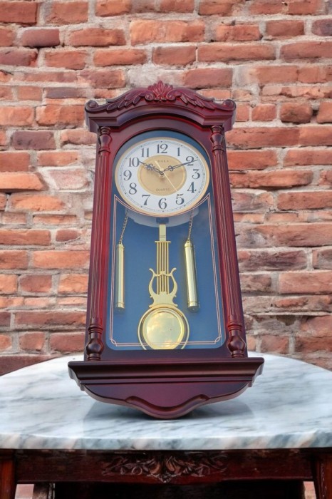 Ceas rustic de perete cu pendul 66 cm