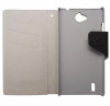 Husa tip carte cu stand neagra pentru Huawei Ascend G740 (Orange Yumo), Cu clapeta, Piele Ecologica