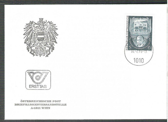 Austria &Ouml;sterreich 1978 Lehar Kongress FDC K.110