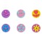 Set ștampile Pictură, Model Flori, Multicolor, 6 Bucăți, Diametru 4cm
