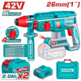 TOTAL - CIOCAN ROTOPERCUTOR - 26MM - 42V (INCLUDE 2 ACUMULATORI, 1 INCARCATOR) PowerTool TopQuality