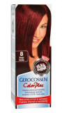 Vopsea de par Silk &amp; Shine 8 Acaju Inchis - Color Plus, 50g, Gerocossen